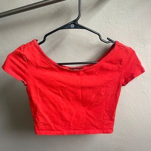 Red crop top